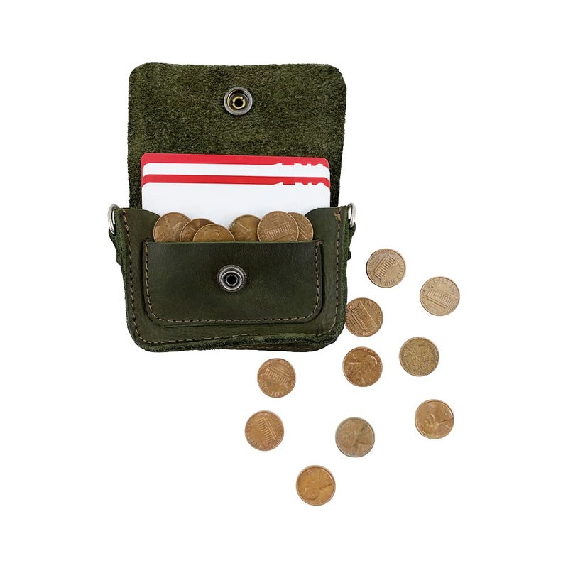 Hide & Drink, Leather Mini Briefcase Card Holder, Holds Up to 10 Cards Plus Folded Bills, Case, Cash Organizer, Accessories, Handmade Includes 101 Year Warranty (Dark Jade) - Image 5